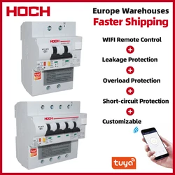 HOCH RCBO WIFI Circuit Breaker Timer Remote Control Tuya & Smart Life Smart Wireless Intelligent Interruptor WifI Switch FACTORY