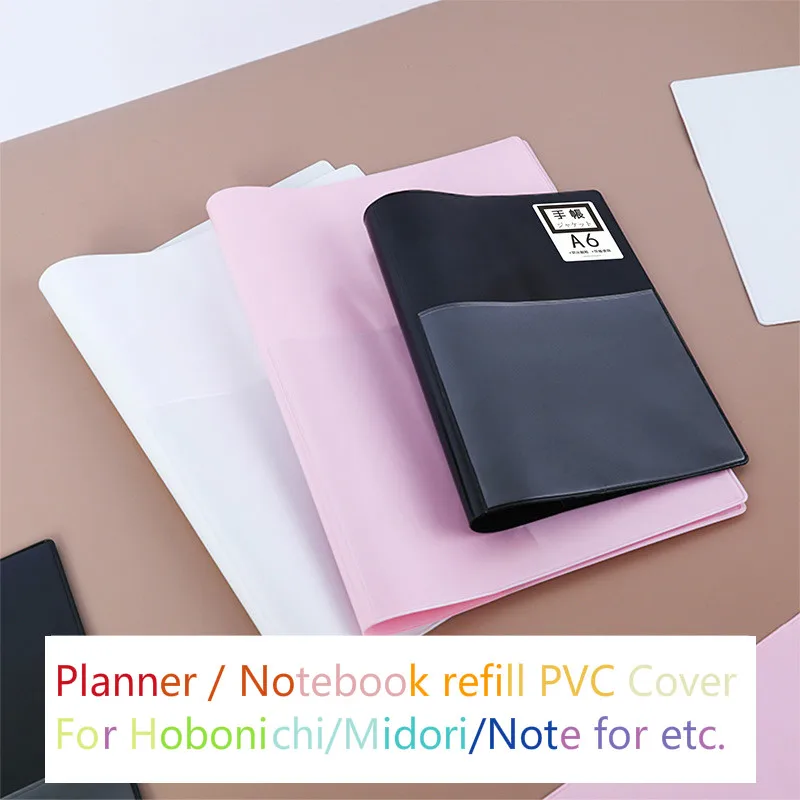 Fromthenon Macaron PVC Book Cover A6A5 Notebook Protect Covers Planner Shell for Midori HO-BO Inner Core Accessories