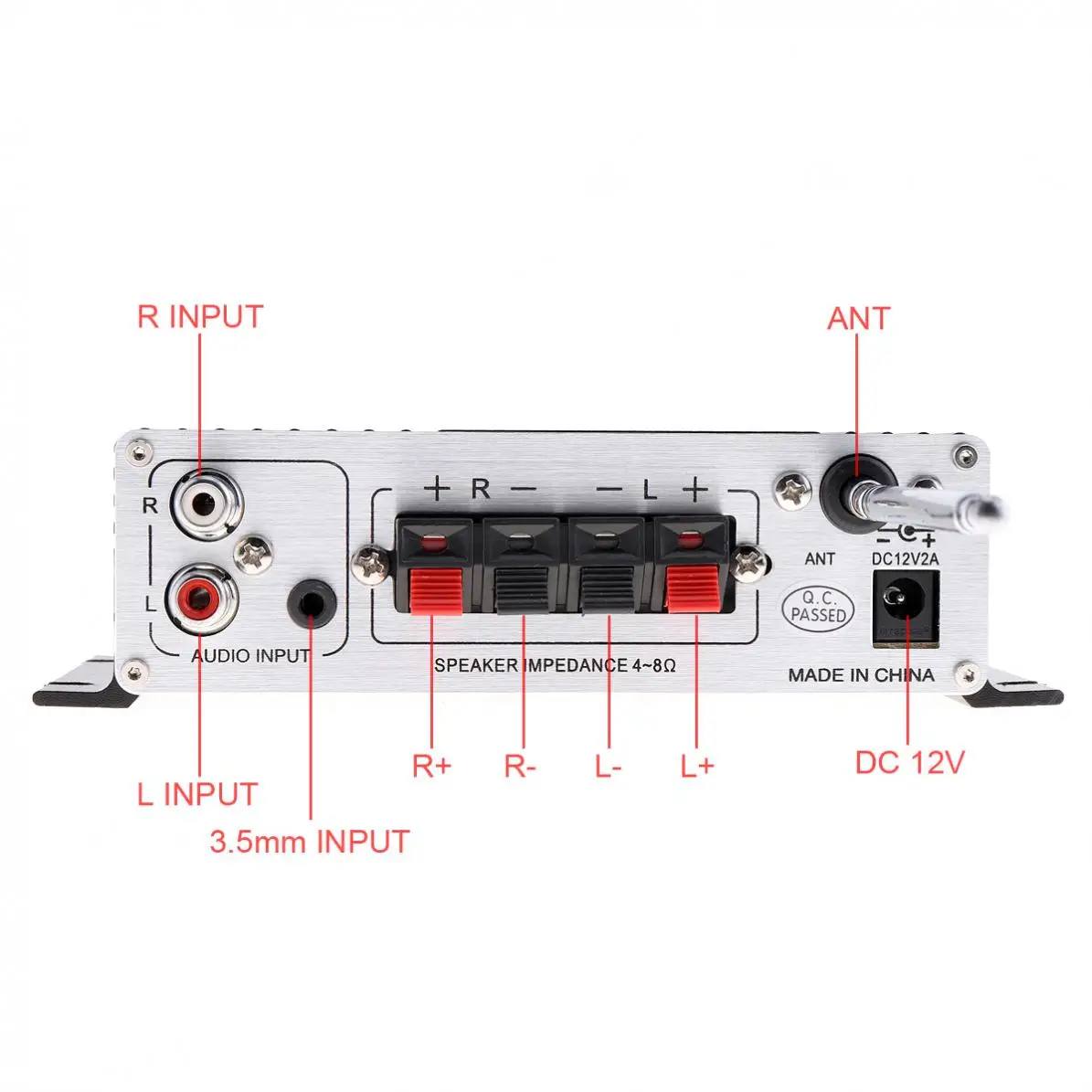 LP-A68 15w x 2 2ch HiFi-Digital-Audio-Player Auto-Verstärker FM Radio Stereo-Player Unterstützung SD / USB / MP3/DVD-Eingang EU/US-Stecker