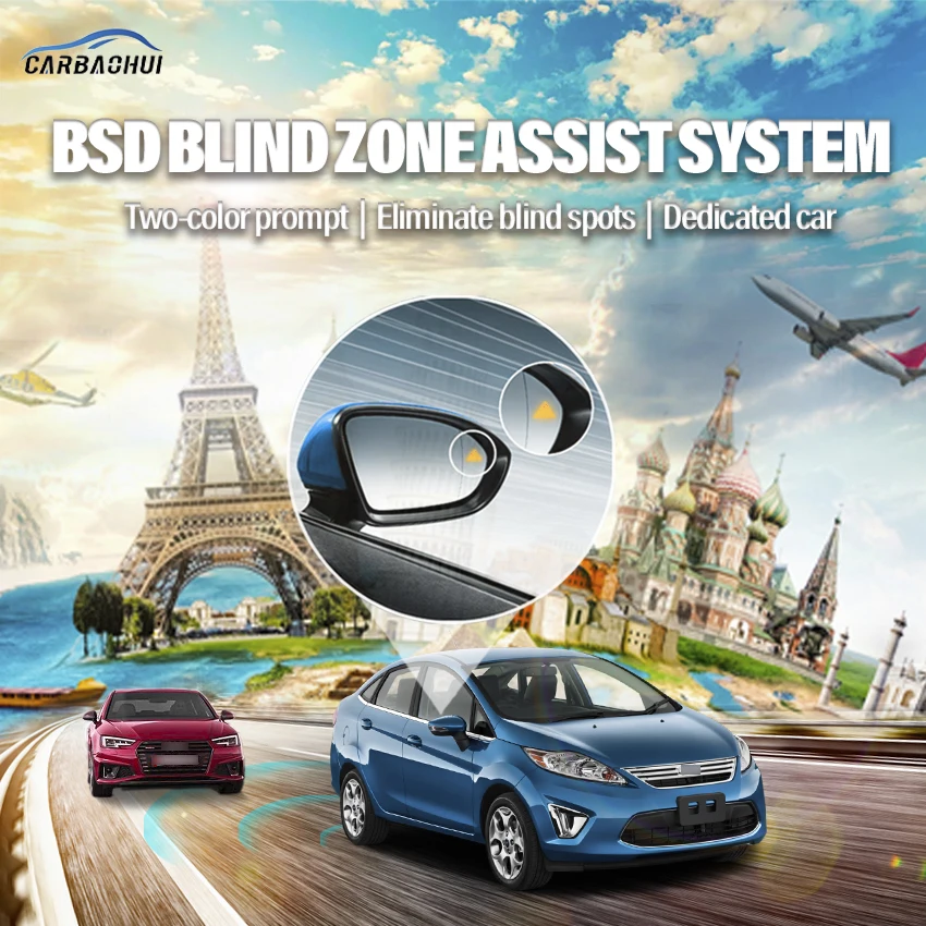 

Car BSD BSM BSA Blind Area Spot Warning Drive Mirror Rear Radar Microwave Detection System For Ford Fiesta 2009-2014