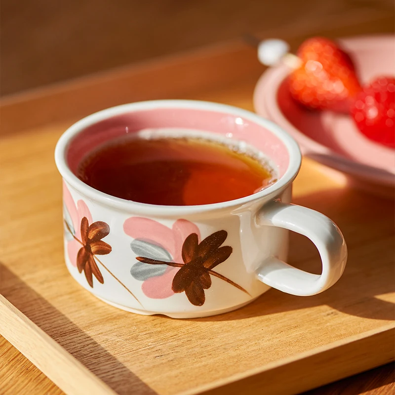 Tazza da caffè personalizzata creativa moderna in ceramica di lusso colazione Vintage tazza da caffè e piattino Set tazze Tazas di alta qualità BC50