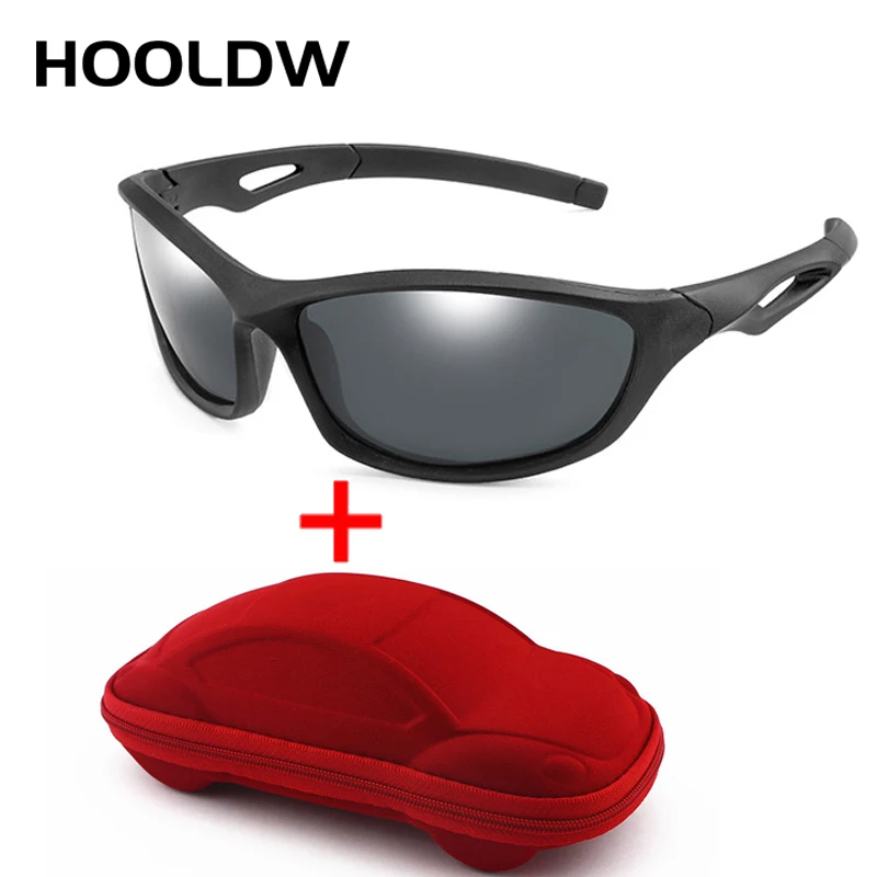 HOOLDW New Children Sunglasses Polarized Sun Glasses Silicone Flexible Baby Kids Glasses Boys Girls Sport Goggles UV400 Eyewear