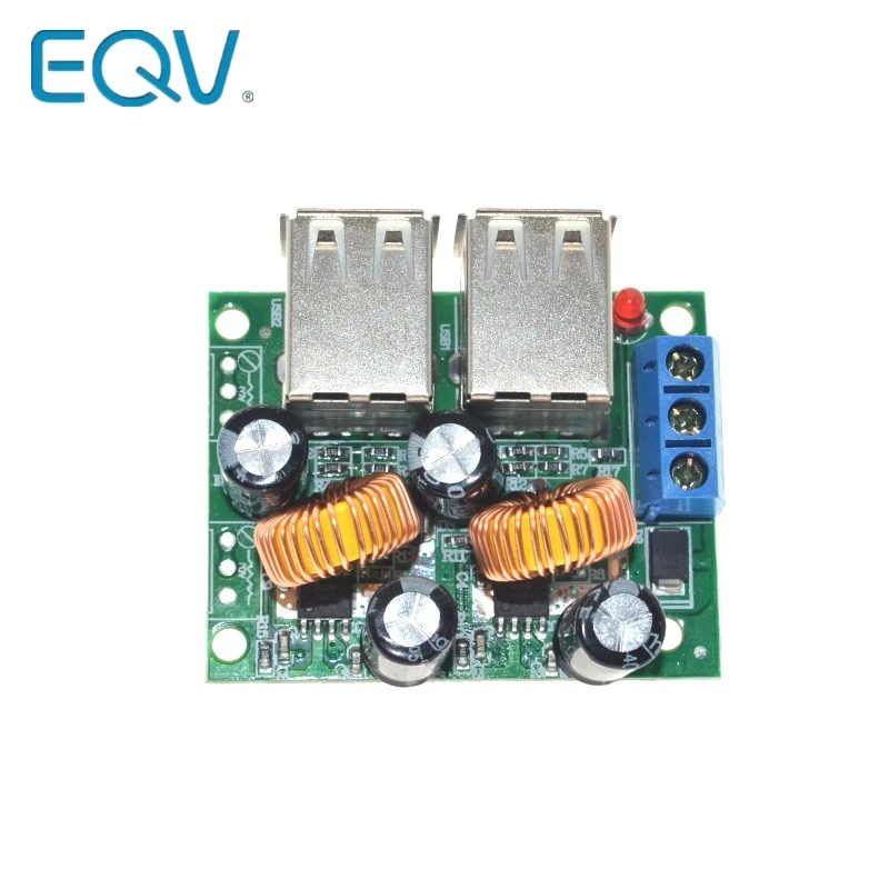4-USB Port Step-down Power Supply Converter Board Module DC 12V 24V 40V to 5V 5A For MP3/MP4 Phone Car Equipment