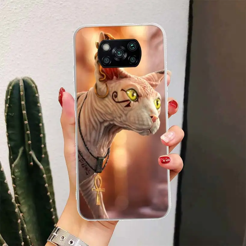 Lavaza Sphynx Sphinx Cat Phone Case For Xiaomi Poco X3 Nfc M3 F3 F1 Mi Note 10 Pro 11 Lite 11i 8 9 9T 10T CC9 A3 Cover Fundas