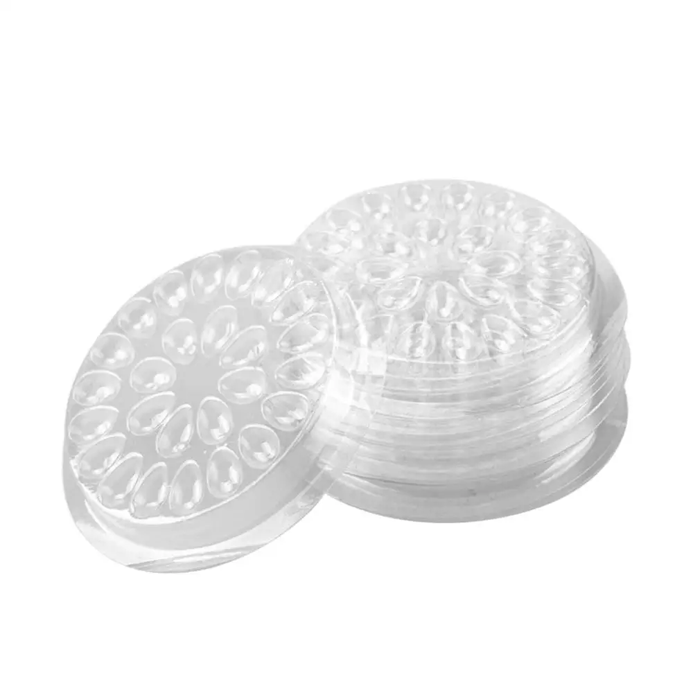 50pcs Extension de faux cils porte-colle faux cils Extension palette tampons joint en plastique forme de fleur
