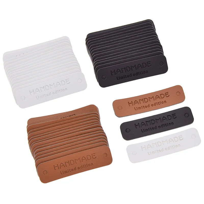 Mixed Color DIY Sewing Craft Clothing Leather Labels Handmade Tags For Bags Shoes Decor Supplies Materials