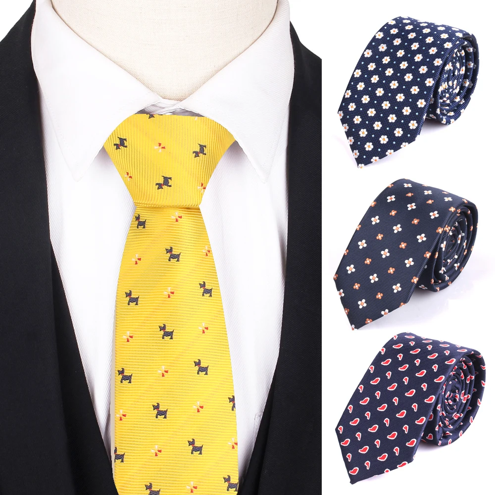 Cartoon Neck Ties For Men Women Fashion Casual Floral Tie For Business Classic Mens Neckties Corbatas Narrow Men Ties Gravata