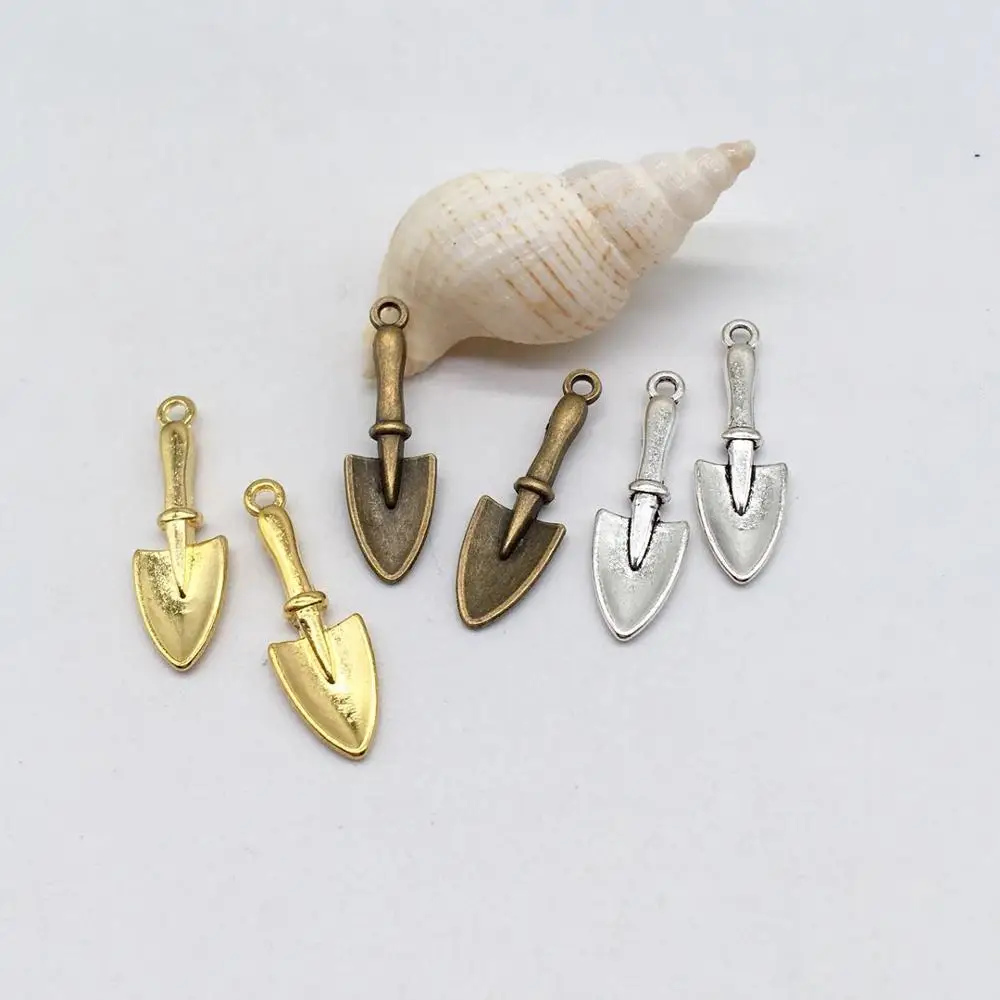 Vintage 23 pcs Small shovel charms fit DIY handmade necklace earring bracelet charms for Jewelry Making