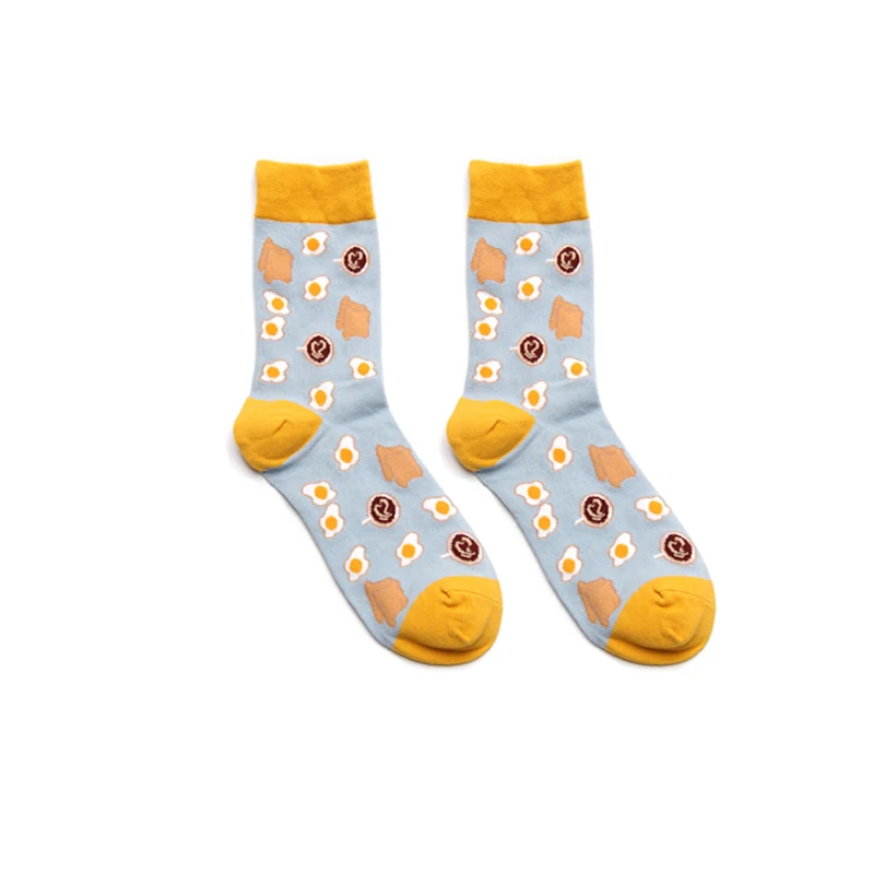 Socken Lustige Cartoon Ei Sushi Blatt Avocado Dessert Nette Harajuku Glücklich Skate Straße Hip Hop Vintage Casual Baumwolle Socken