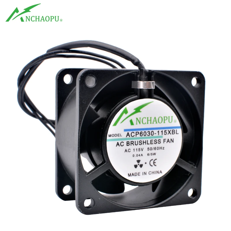 ACP6030-220XBL 6cm 60mm fan 60x60x30mm AC 110V 220V 2 lead wires double ball cabinet small AC axial fan