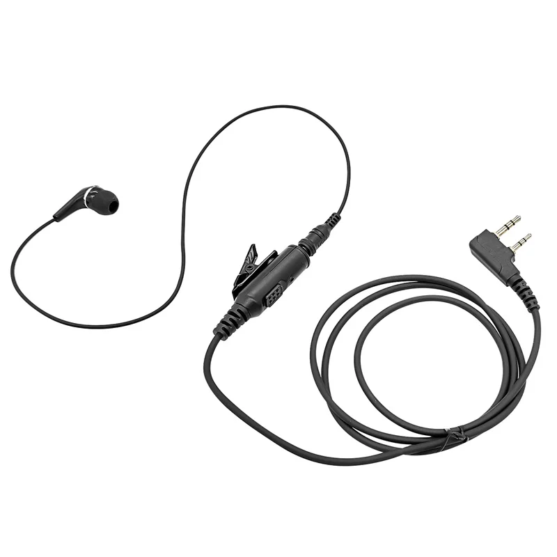 RISENKE Disconnect Headset, 2-Pin in-Ear Walkie Talkie Earpiece with PTT Mic, Compatible with Kenwood BaoFeng Two-Way Radios