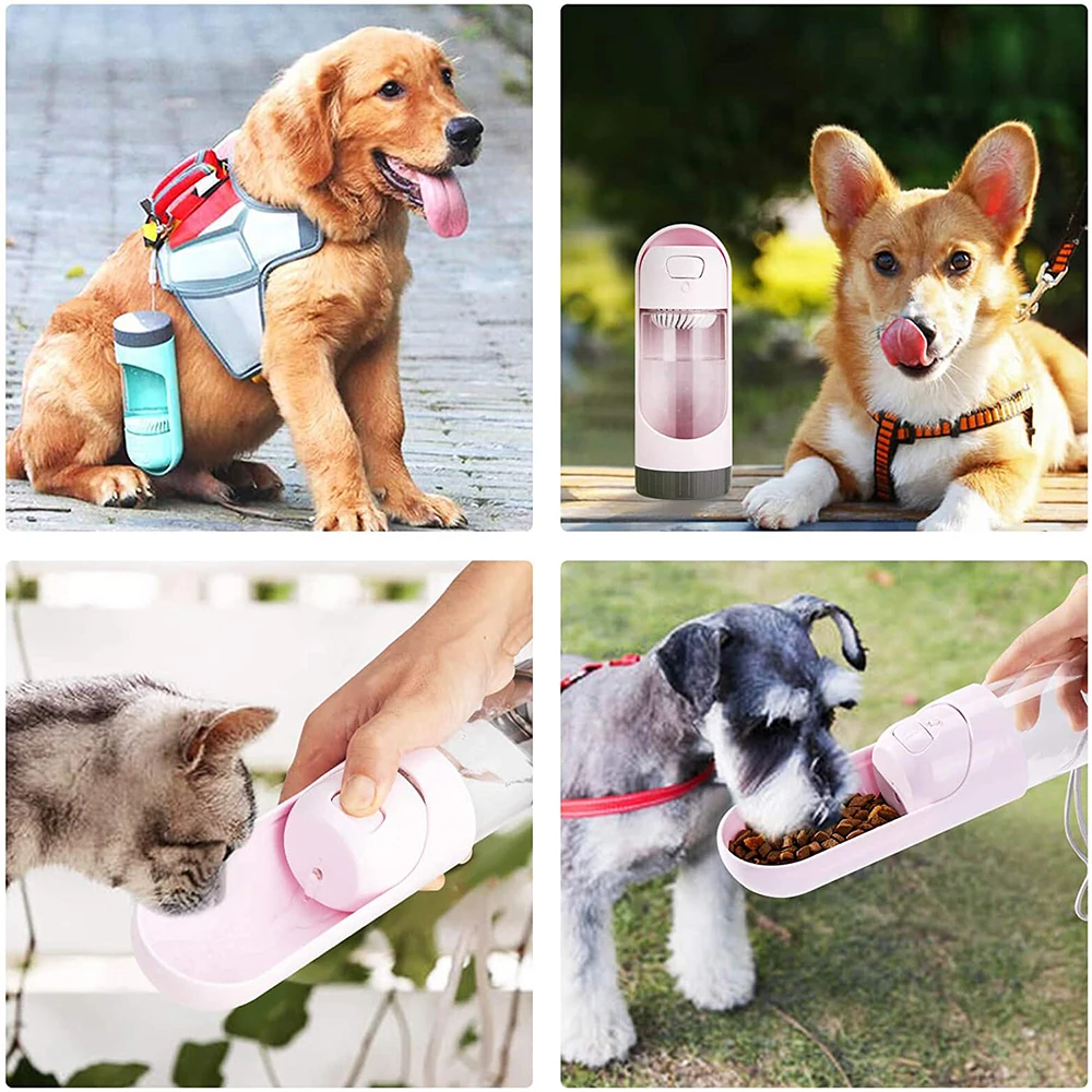 Portable Pet Dog Water Bottle for Puppy Medium Large Dogs Drinking Feeder Water Bowl Travel Dispenser Cat Dogs Outdoor Bottles
