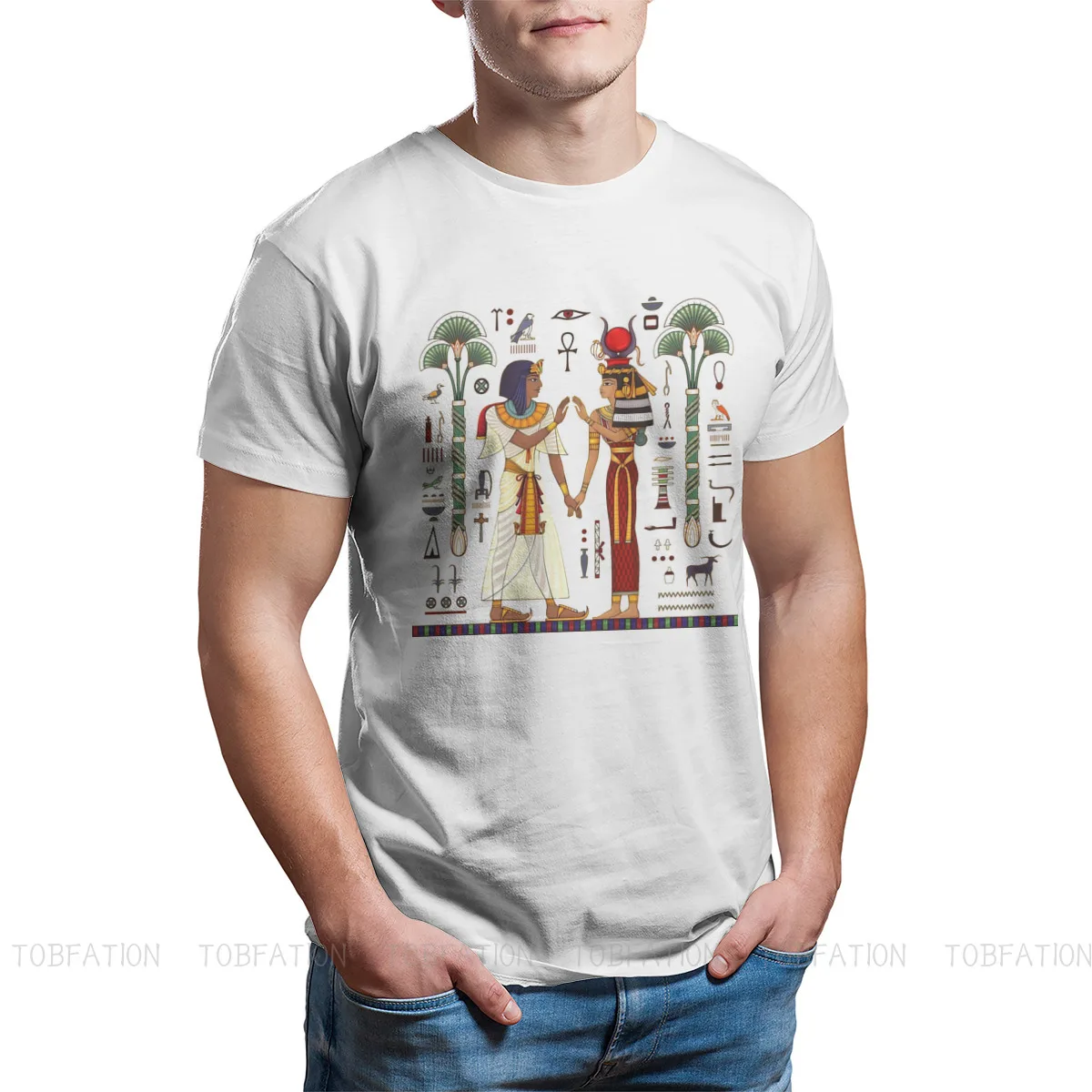 Egyptian Ancient Egypt Culture Hieroglyph And Symbolancient Culture Sing And Symbol Men T Shirt Big size Cotton Vintage TShirt