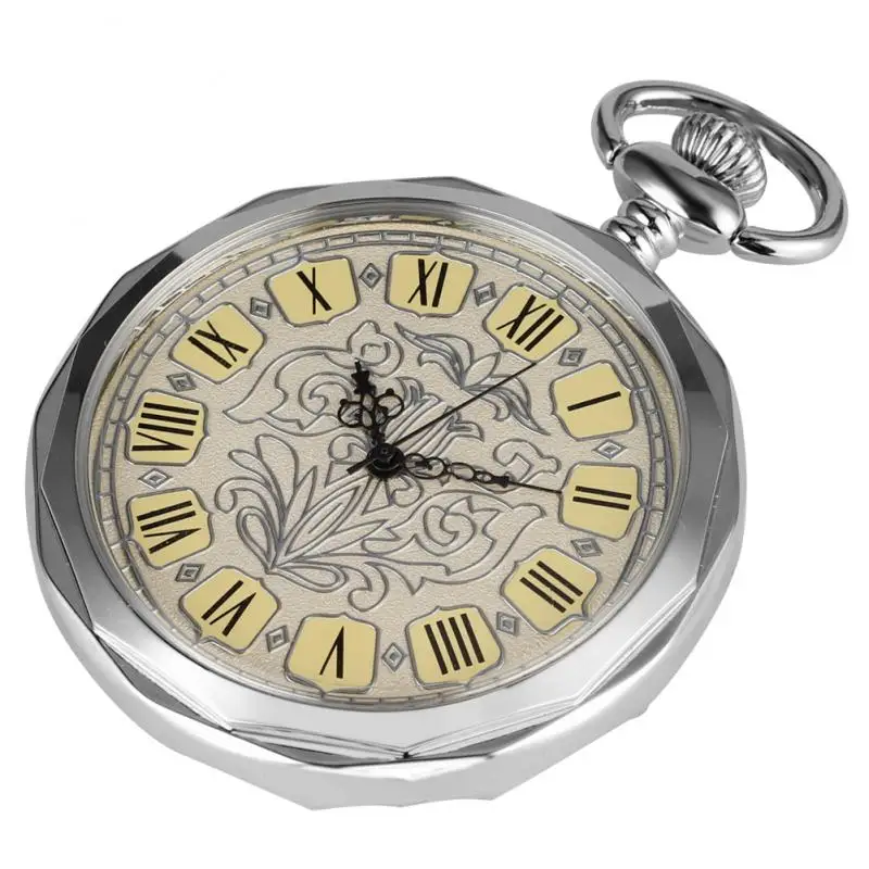 Vintage Hand Winding Mechanical Pocket Watch Classic Open Face Manual Clock Pendant Chain For Men Women Relogio De Bolso Gift