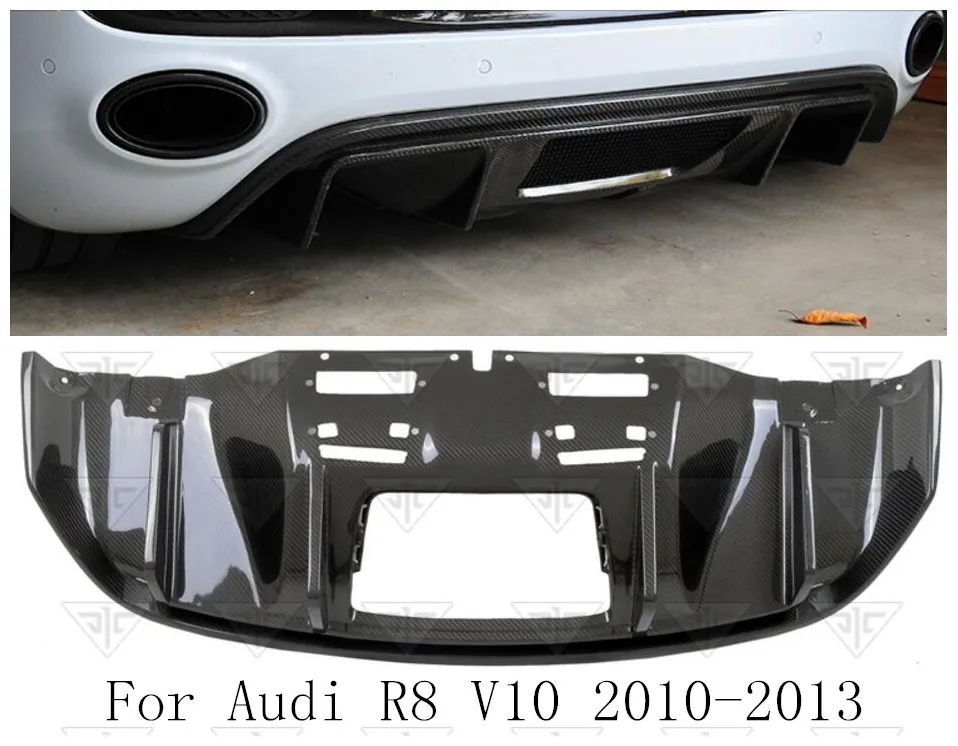 Carbon Fiber Rear Bumper Lip, Auto Car Diffuser Fits For Audi R8 2010 2011 2012 2013