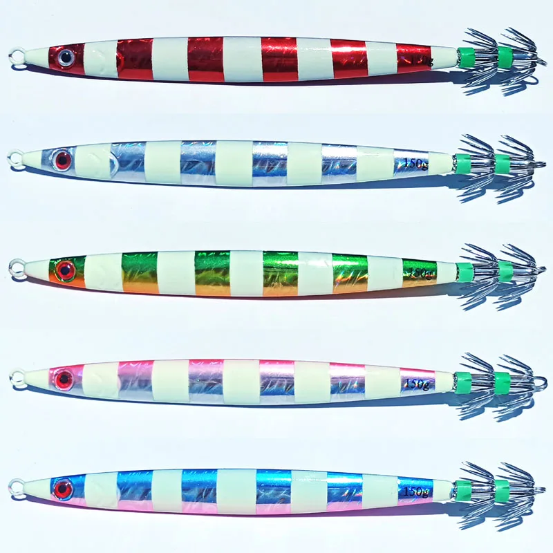 

120g 150g luminous glow sinking octopus jig squid jigs squid lures squid hook sea fishing hook game jigging lure jigging lure