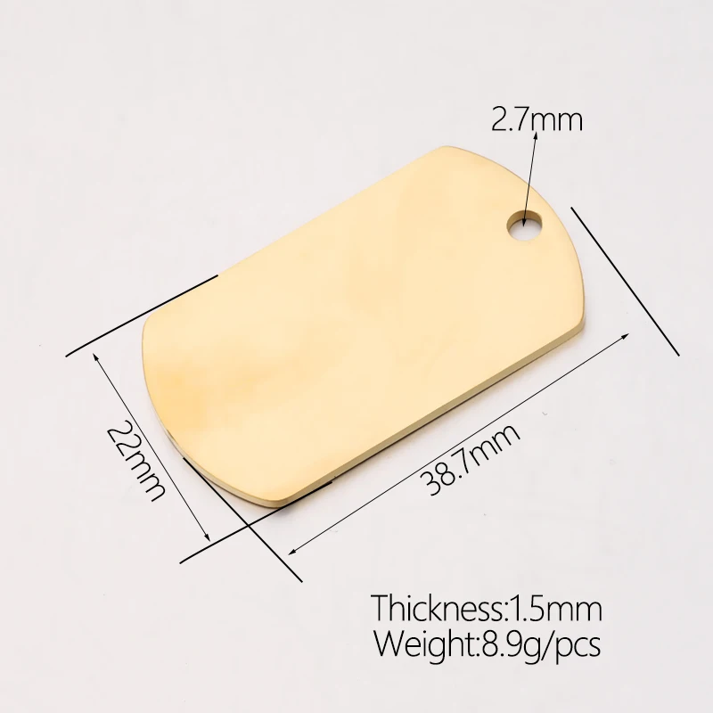 Fnixtar 20Pcs Stainless Steel Dog Tag Charms Mirror Polish Charms DIY Making Necklace Bracelet Keychain Charms For Women Jewelry