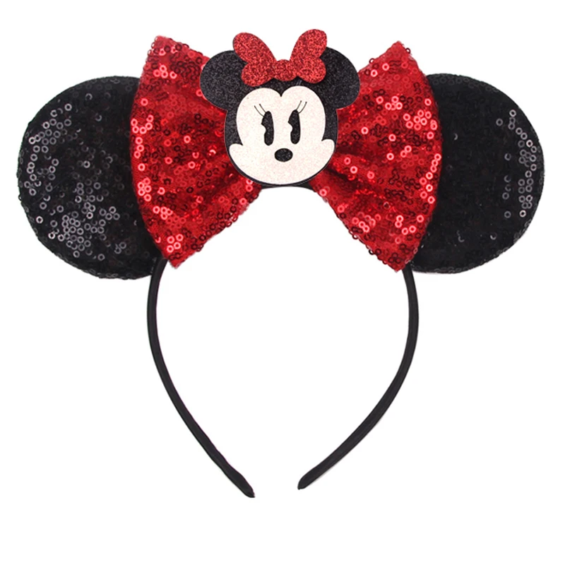 Diadema con orejas de Mickey Mouse para bebé, accesorios para el cabello para mujer, diadema de Navidad para niños, decoraciones de fiesta de feliz