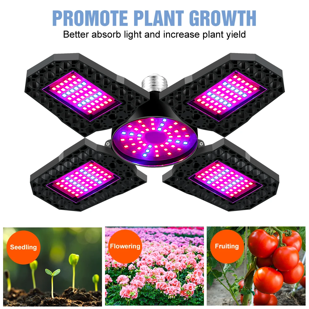 Growing Light Led E27 Phytolamp Full Spectrum 220V Plant Growth Lamp E26 Deformable Grow Light 200W 300W 400W Greenhouse Flower