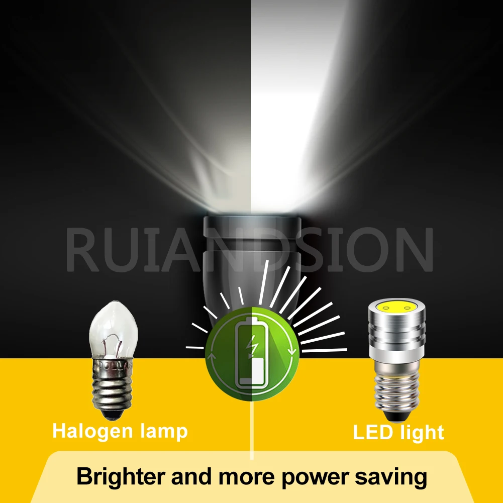 2PCS COB 2W E10 led bulb E10 DC 3V 6V 12V Instrument bulb E10 Indicator bulb Old fashioned flashlight bulb
