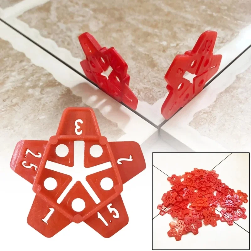 1-3mm Removable Wall Tiles Ceramic Gap Locator Cross Tile Leveling System Gap Floor Construction Tools Reuse 50pcs