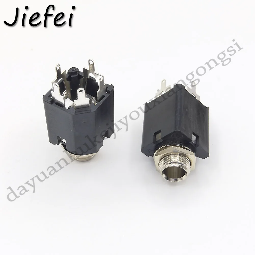 20-100Pcs 6.35mm 6.3mm 1/4 inch Headphone Jack PJ-612 Audio Video Socket Outlet 5pin Standard