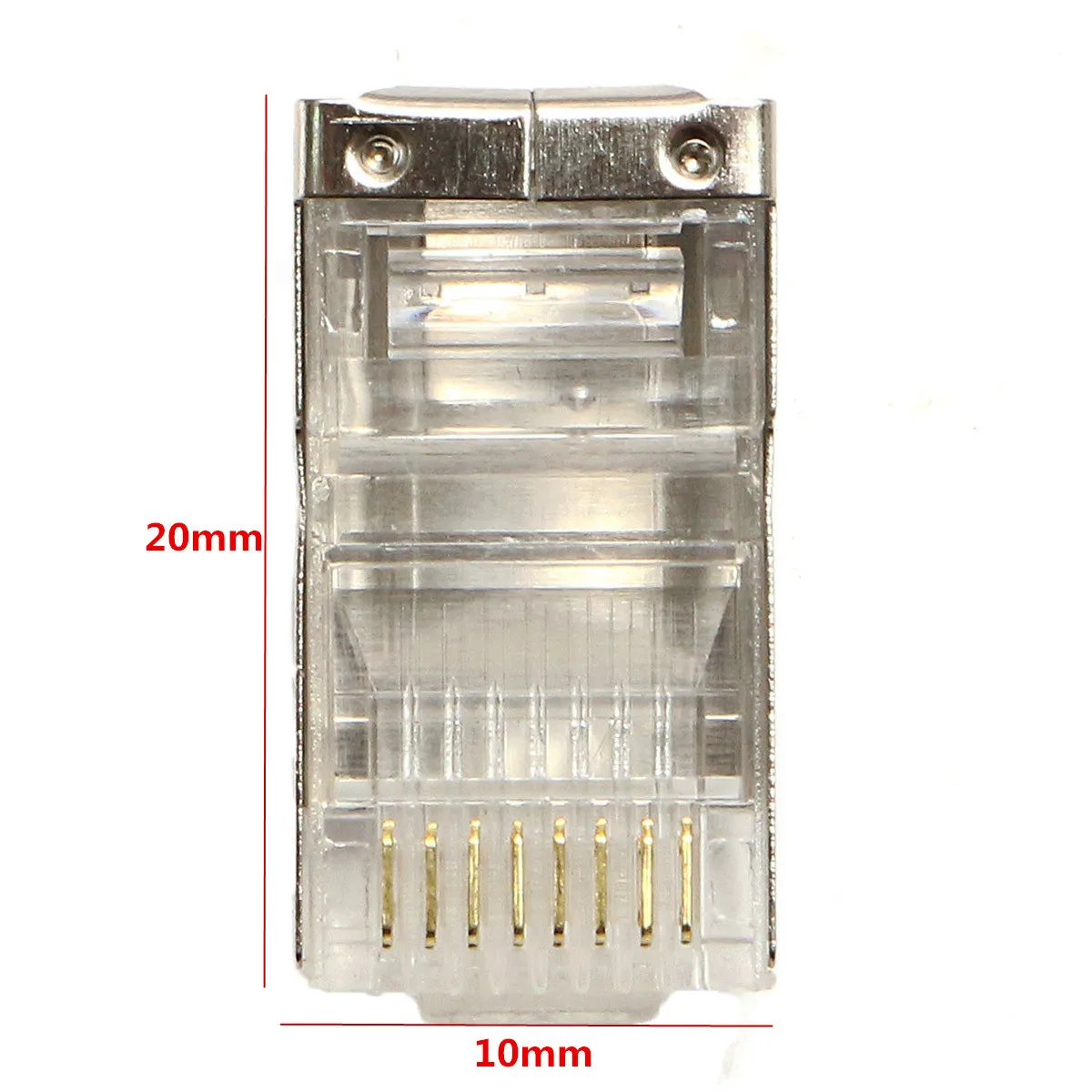 High Quality 50Pcs RJ45 Cat6 Connector 8Pin 8P8C Shielded Stranded Crimp Modular Plug Connectors Socket Internet Connector