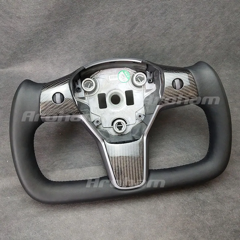 For Tesla Yoke Steering Wheel Model Y Model 3 2017 2018 2019 2020 2021 Foaming Process Carbon Fiber Steering Wheel No Heating