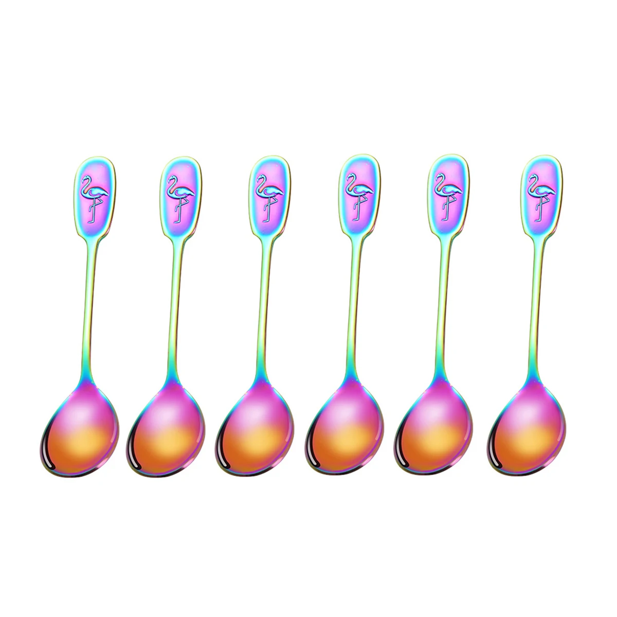 

6 Pcs Creative Flamingo Coffee Spoon 304 Stainless Steel Cake Jelly Dessert Ice Cream Scoop Tea Soup Stirring Spoon Tableware