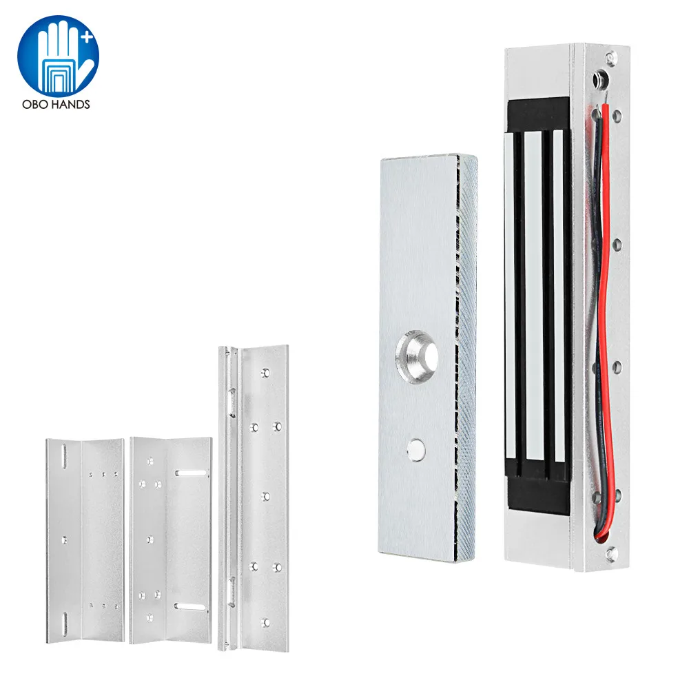 

Waterproof Magnet Lock 180KG/350lbs Electric Magnetic Lock DC 12V Electromagnetic Locks ZL Bracket for Wooden/Metal Door Access