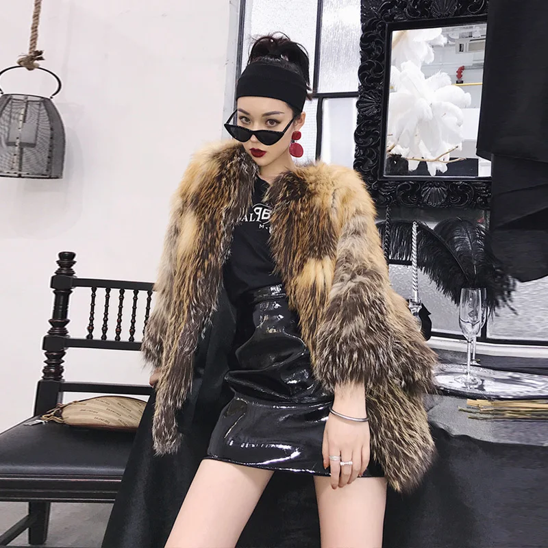 

Real Fox Fur Winter Korean Fashion Coat for Women Clothes 2020 Manteau Femme YY824