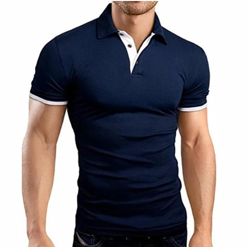 MRMT 2024 Brand New Men\'s T-shirt Lapel Casual Short-sleeved Stitching Men T-shirt for Male Solid Color Pullover Top Man T shirt