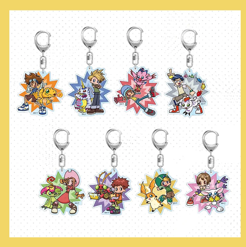 Anime Digital monster Digimon Keychain Figure Doll TACHIKAWA MIMI IZUMI KOUSHIRO Takenouchi Sora Acrylic Pendant Keyring Gift