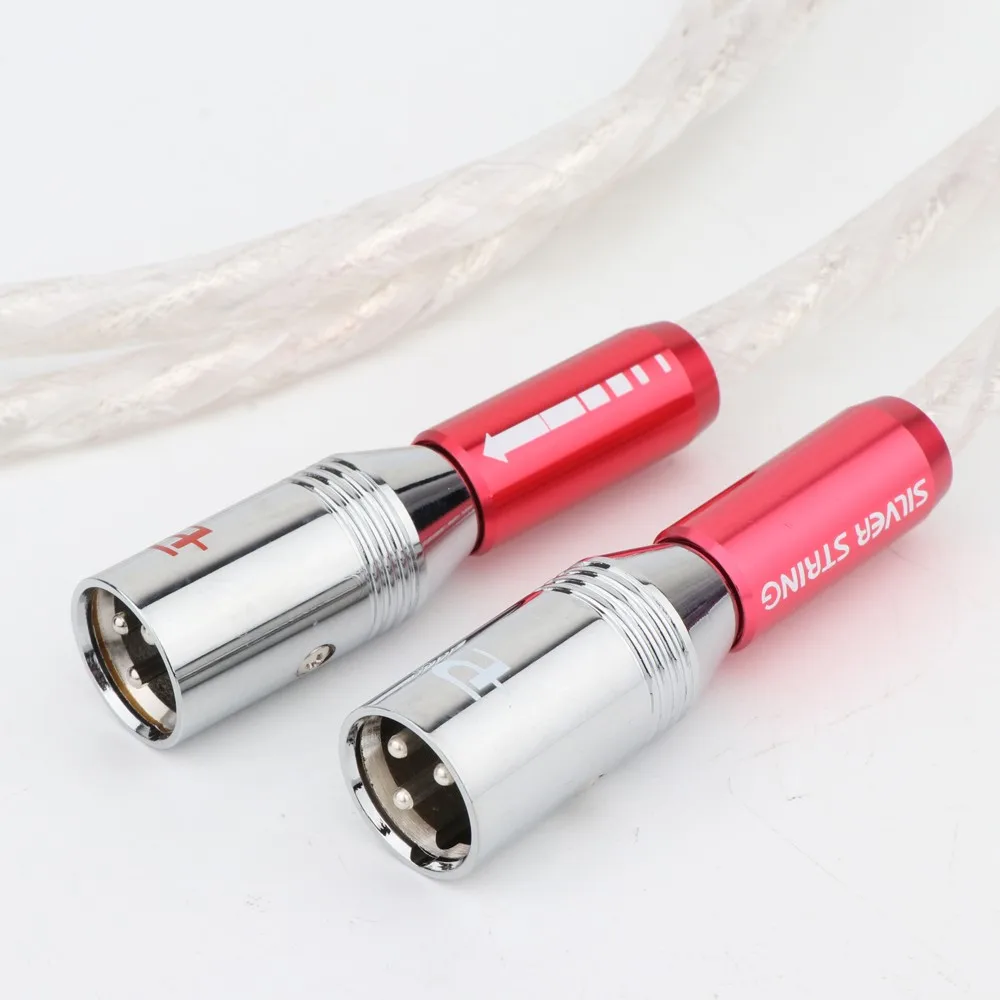 كابل صوت مطلي بالفضة للخلاط ومكبر الصوت ، مشغل أقراص مضغوطة متوازن ، HiFi ، OCC ، XLR ، 2XLR ، ذكر إلى XLR أنثى