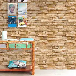 Brown Stone Wallpaper Peel And Stick Wallpaper Self-Adhesive Removable Wallpaper Waterproof  Paper For Kitchen Wall home Decor