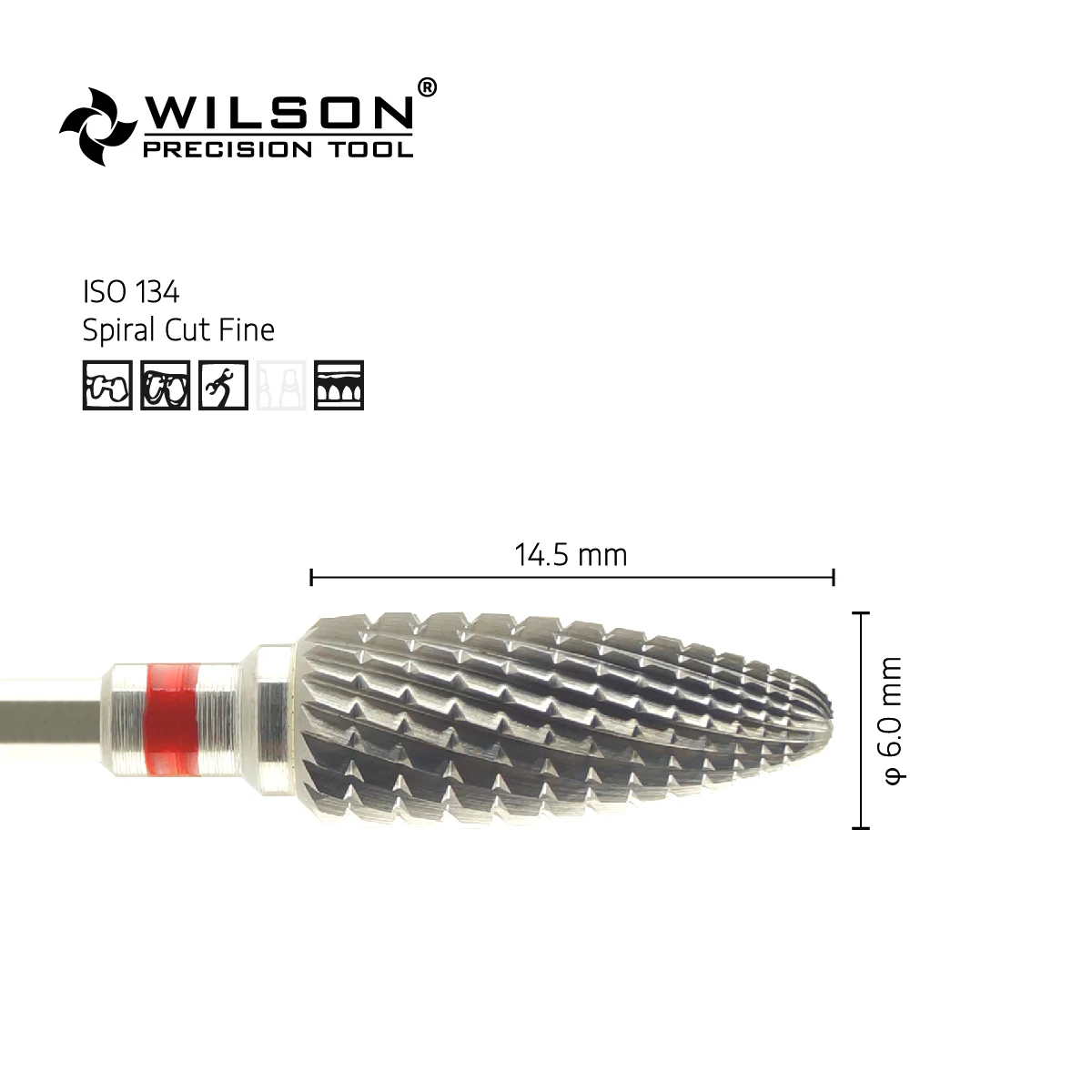 WILSON PRECISION TOOL 5001414 Pieza De Baja Velocidad Tungsten Carbide Burs For Trimming Acrylic/Metal