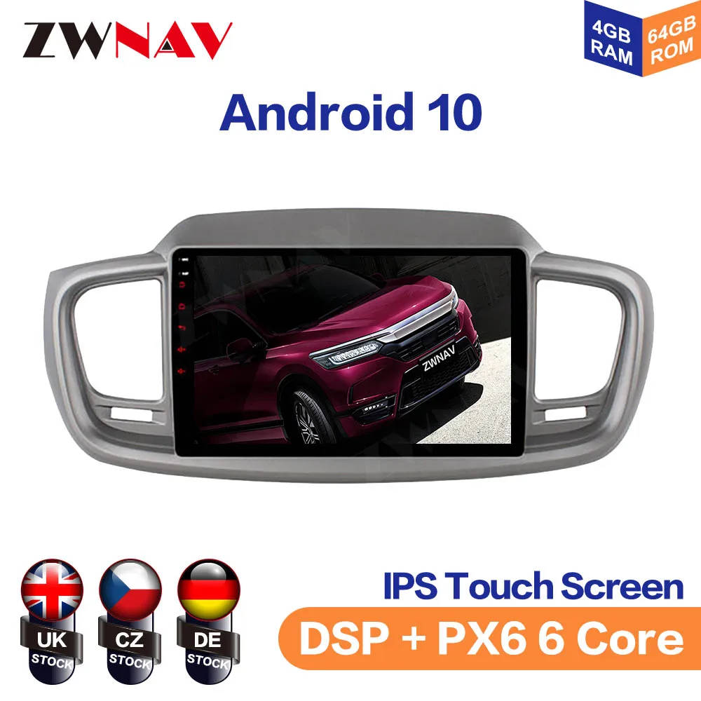 Android 10.0 8 Core GPS Navigation Car For Kia SORENTO 2015 2016 Auto Radio Stereo Multimedia Player Head Unit DSP No DVD Player