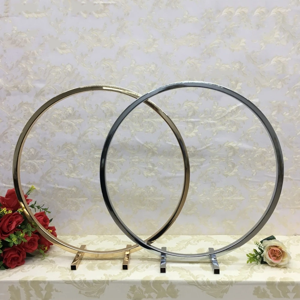 10 PCS Round Ring Arch Wedding Table Centerpieces Metal Props Artificial Shelf Road Lead  Floral Stand Backdrop Decoration