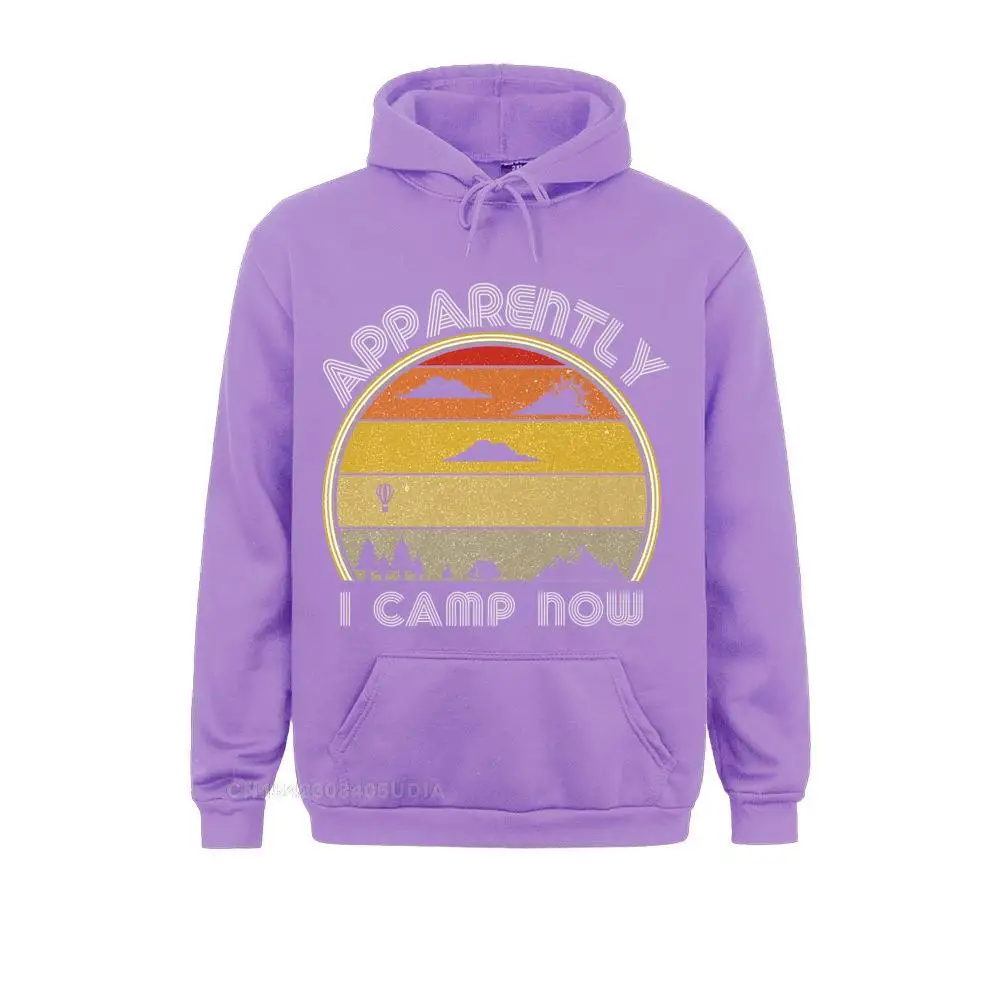 Cheap Men Sweatshirts Retro Gifts For New Camper First Time Camping Apparently I Premium Hoodie Simple Style Hoodies Hoods