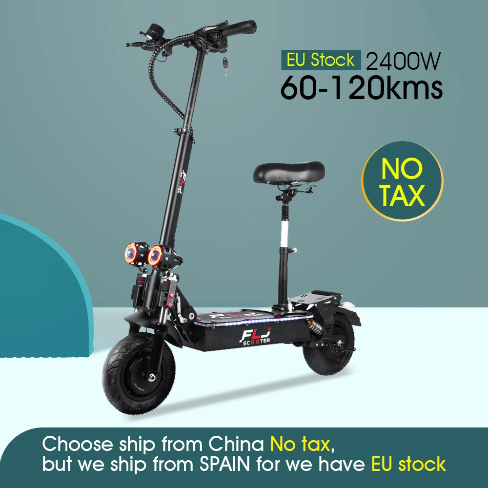 10inch 52V 2400W Dual Motor Electric Scooter with 2 strong power engine e bike foldable adult E Scooter