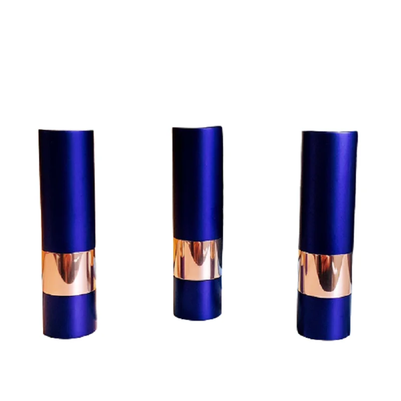 

12.1mm Matte Dark Blue Round Aluminum Lipstick Tube Empty Lip Balm Cosmetic Container Packaging Refillable Bottle 10/25pieces