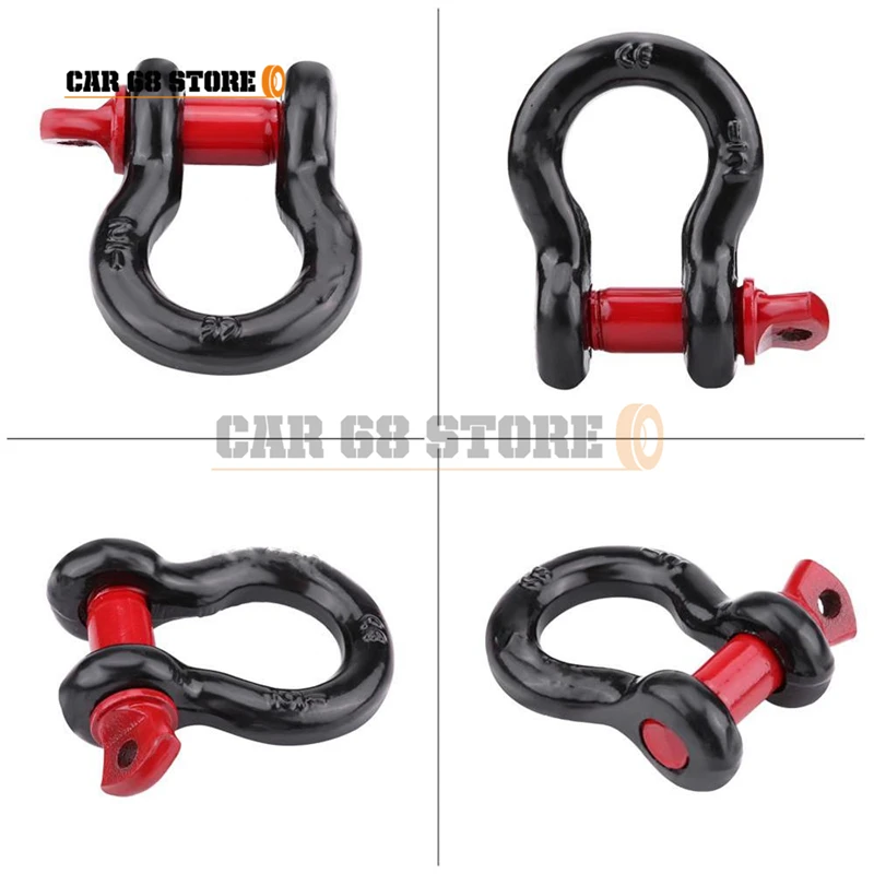 D Ring Shackle 2-Ton Tow Hook Universally Steel Durable Fit for Off-Road Jeep Truck Vehicle Recovery Best Offroad Tool