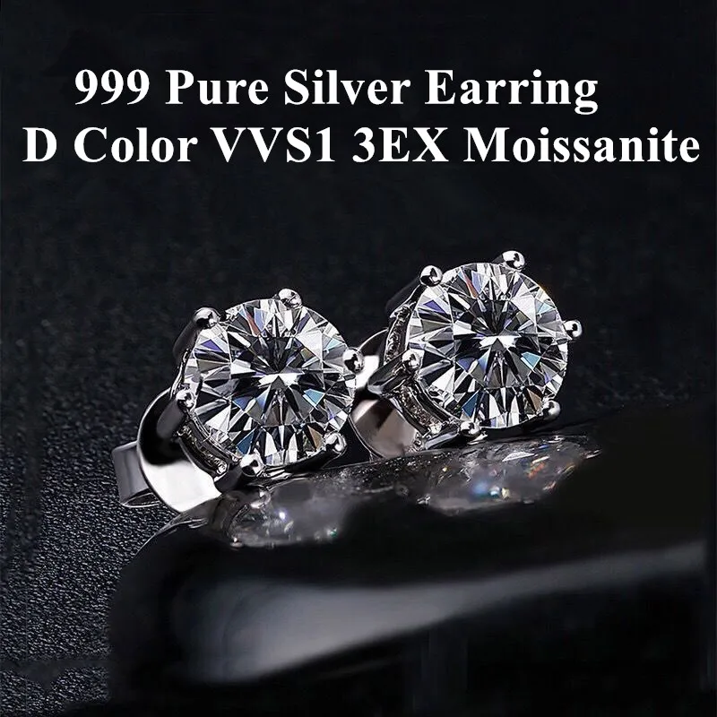 D Farbe VVS1 Moissanit Quadratische Ohrstecker Damen 925 Sterling Silber Moissanita Ohrstecker Platin Finish Pass Diamond Tester – Detail 22