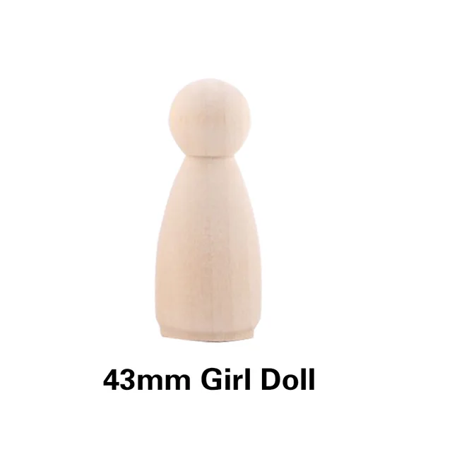 Wooden Peg Dolls Set, 5PCS for DIY Decoration
