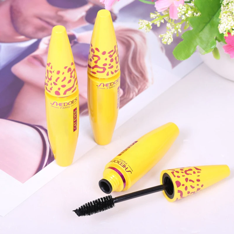 Thick Curling Mascara Yellow Tube Black Long Lasting Waterproof Eyelash Extension Cream Professional Eye Makeup Cosmetics TSLM1