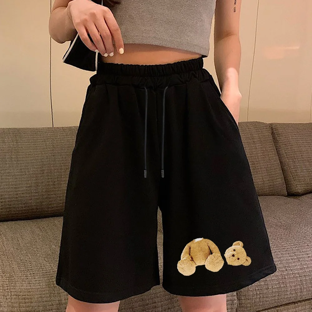 Women Shorts Causal Home Short Women's Shorts Cute Bear Printed Five-point Pants Fitness Breathable Shorts Beach Boardshorts