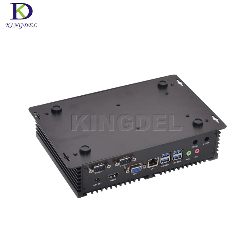 Fanless Mini Industriële Pc Met 2 Com RS232 Hdmi Intel Dual Core I7 4500U 4650U 4 * USB3.0 Mini Pc 4Mb Cache Htpc Computer