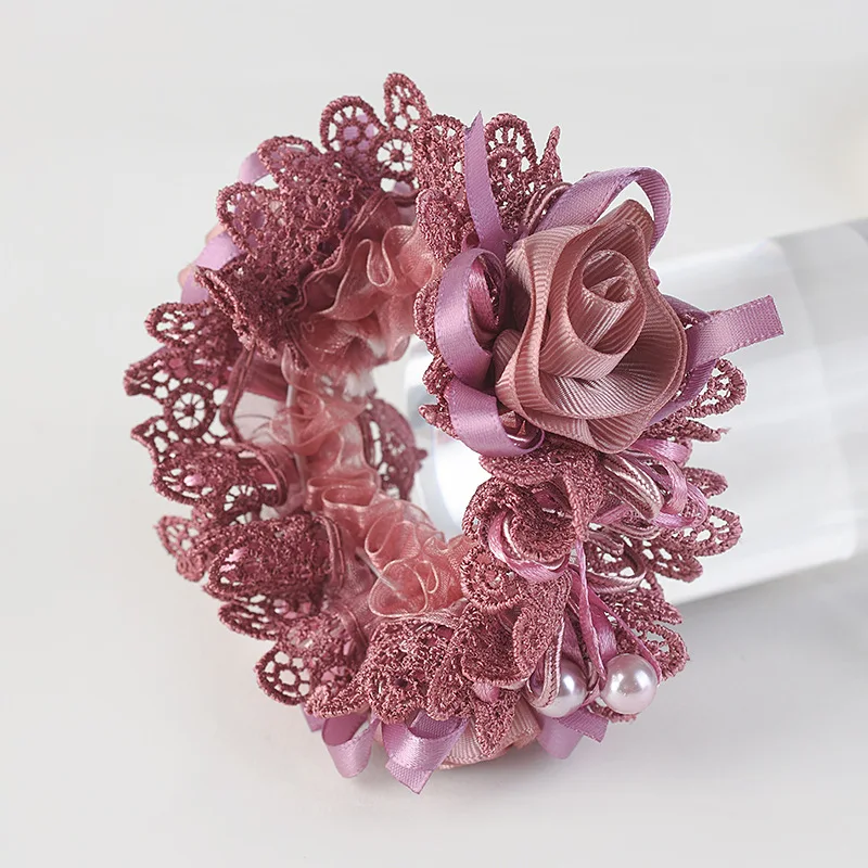 Haargummis Kopf Blume Gummi Gummibänder Pеkuuки Mohamedс Zubehör Para El Cabello Haarschmuck für Frauen – Detail 5