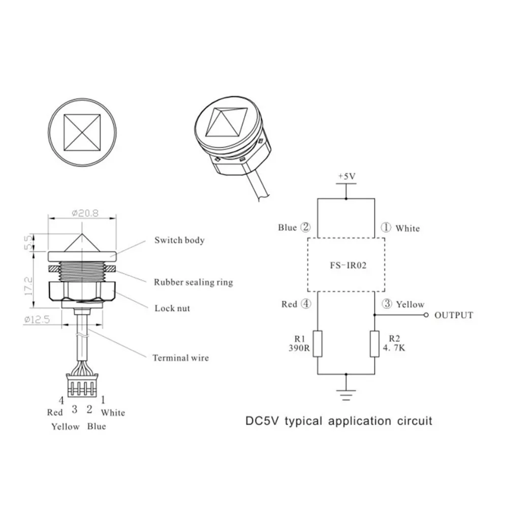 Imagem -05 - Sensor de Nível de Líquido Taidacent Peças fs Ir02 Wireless com Fio Sensor de Nível de Água de Infravermelho Óptico para Tanque de Aço Inoxidável Detector de Vazamento de Água