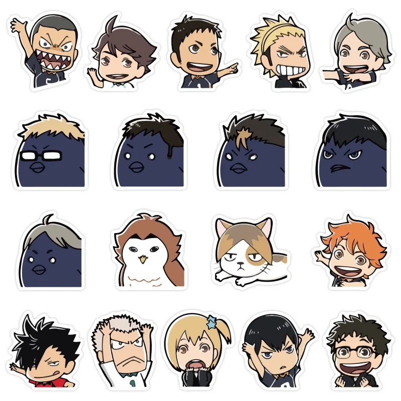 Haikyuu!! 40Pcs Kawaii Cute Stickers Journal Hinata Shoyo Kageyama Tobio Scrapbooking Diary Planner Sticker Stationery